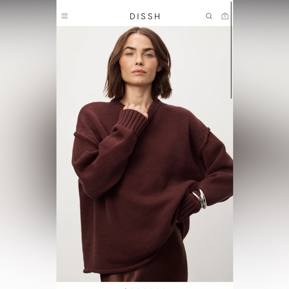 DISSH ROY WALNUT OVERSIZED LONGLINE KNIT JUMPER